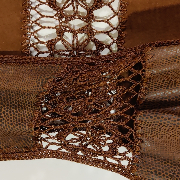 Suede & Crochet Vest Size XL - Picture 2 of 8